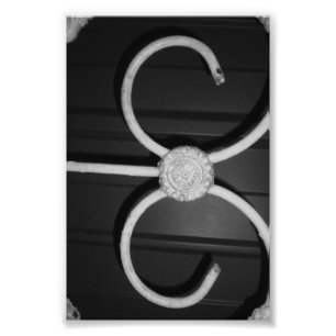 Letra alfabética Fotografia E8 Preto e Branco 4x6