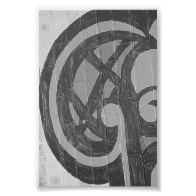 Letra alfabética Fotografia G4 Preto e Branco 4x6 (Frente)