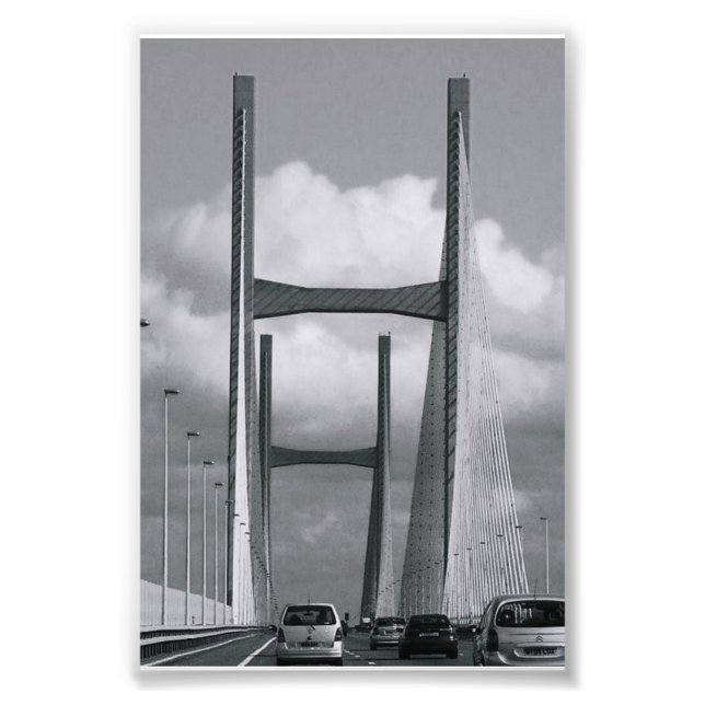 Letra alfabética Fotografia H2 Preta e Branco 4x6 (Frente)