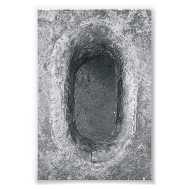 Letra alfabética Fotografia O6 Preto e Branco 4x6 (Frente)