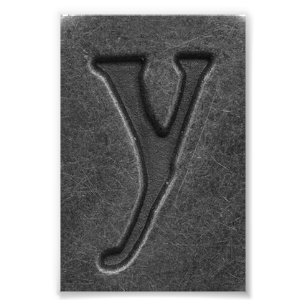 Letra alfabética Fotografia Y6 Preta e Branco 4x6