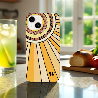 Letra amarela Raios solares Monograma personalizad