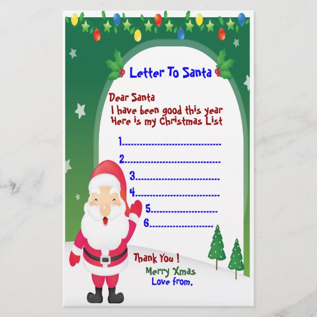 LETRA AO PAPAI NOEL STATIONERY. (Frente)