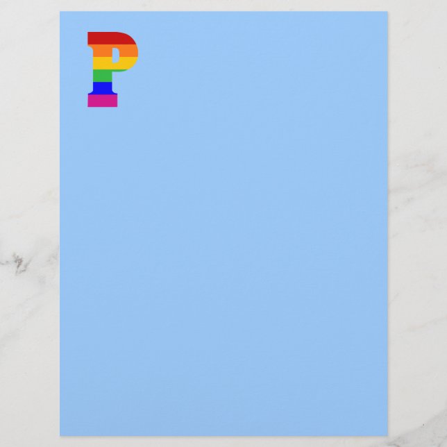 Letra arco-íris P (Frente)