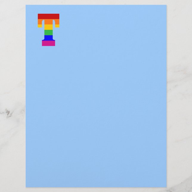 Letra arco-íris T (Frente)