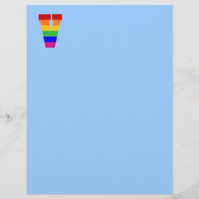 Letra arco-íris V (Frente)