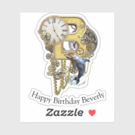 Letra B Adesivo personalizável de aniversário