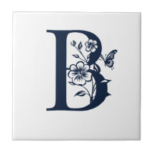 letra B de convite azul simples