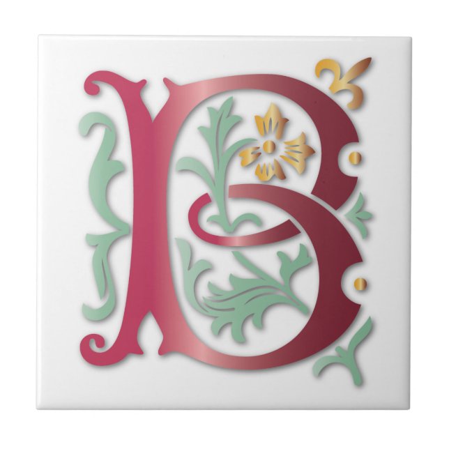 Letra B Monograma Fleur de lis (Frente)