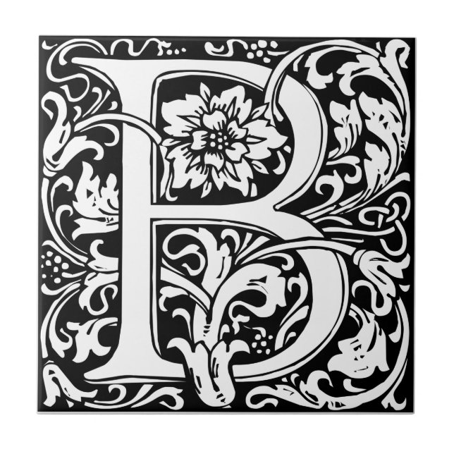Letra B Monograma Medieval Arte Nova (Frente)