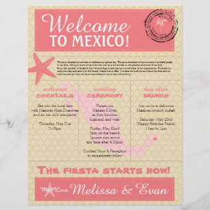 Letra bem-vinda Wedding para México