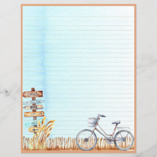 Letra Bicicleta Summer Beachside Papel de carta