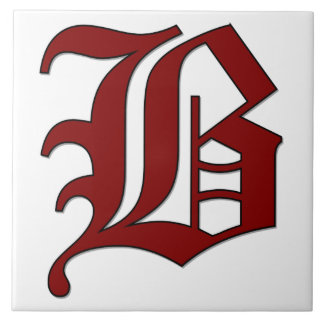 Letra Canterbury B no Azulejo do Monograma Vermelh