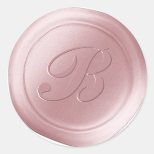 Letra Cor-de-rosa 1 monograma com adesivos de cera
