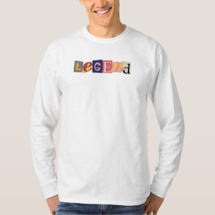 Letra Cutout Legenda Lenda Leve Longa Camisa T