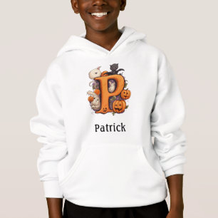Letra "Cuz Halloween Monograma" Letra P Hoodie