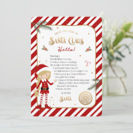 Letra de boas-vindas da primeira vez em Elf chegan