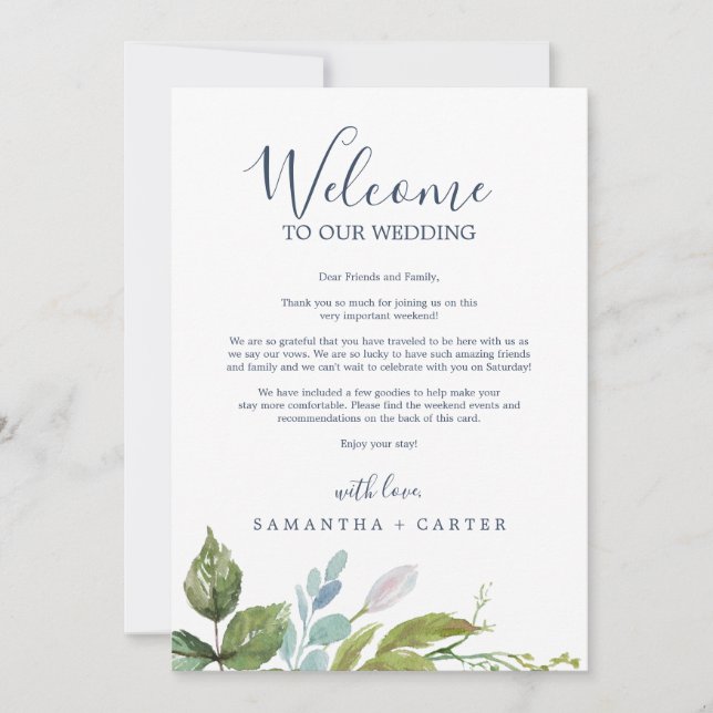 Letra de boas-vindas da Summer e Itinerário (Frente)