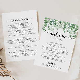 Letra de boas-vindas de Eucalyptus minimalista