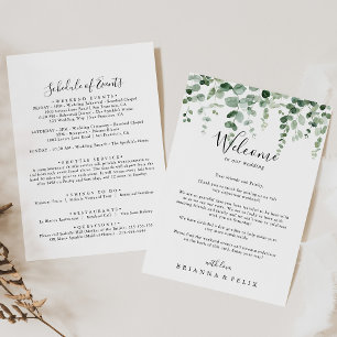 Letra de boas-vindas do Eucalyptus verde minimalis