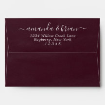 Letra de Script de Papel Aquarela Burgundy 5x7