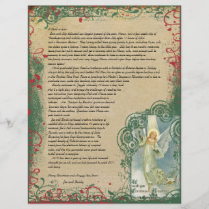 Letra do Natal do anjo do vintage