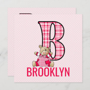 Letra do Urso Rosa A Convite de festas do Aniversá