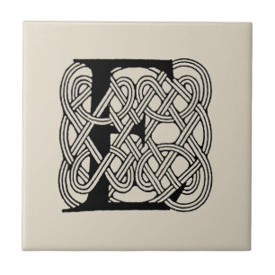 Letra E Celtic Knot Vintage Monograma