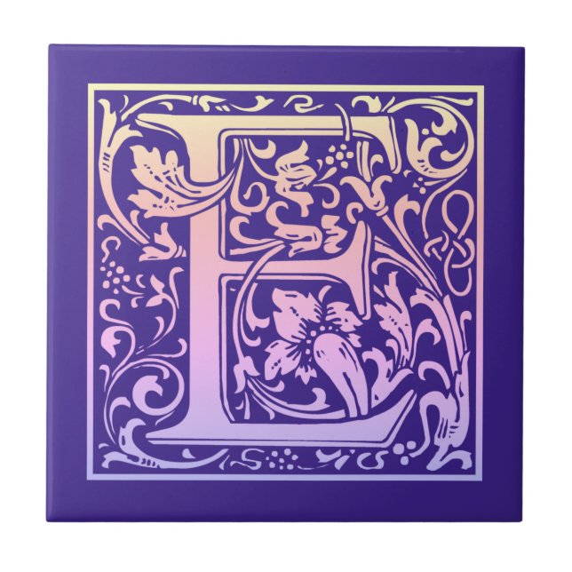 Letra E Colorida Gradiente da Primeira Letra Vinta (Frente)