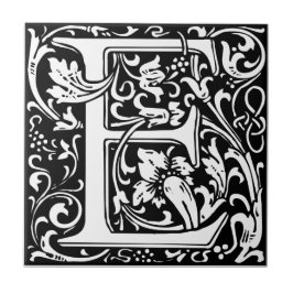 Letra E Monograma Medieval Arte Nova