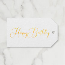 Letra Elegante Happy Birthday Script Dourada