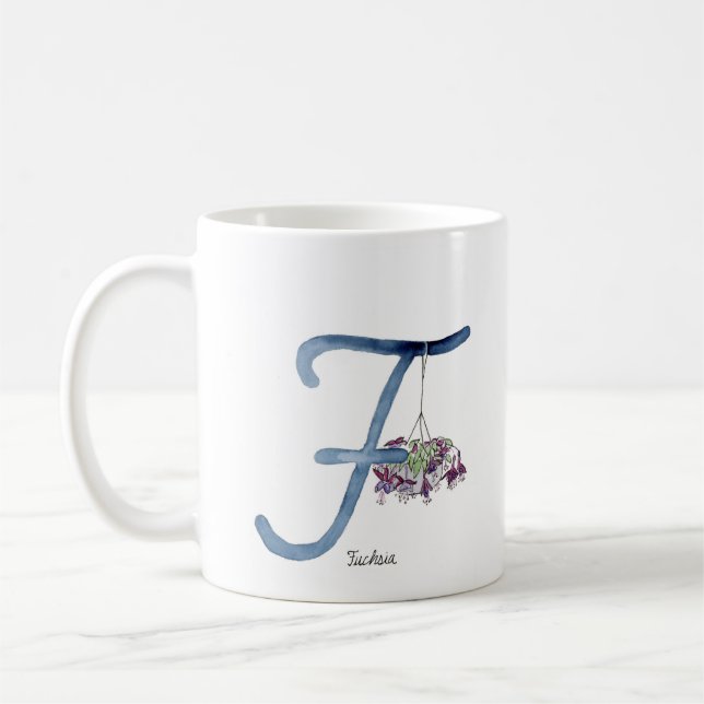 Letra "F", caneca de flor aquática (Esquerda)