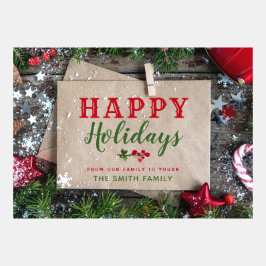 Letra Feliz de Feriados com Fundo Russo de Natal