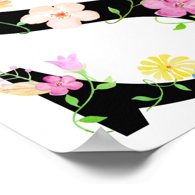 Alfabeto Floral Letras Com Flores Aquarela Design Arte Criativa