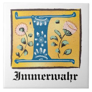 Letra Floral Iluminada Medieval I Monograma