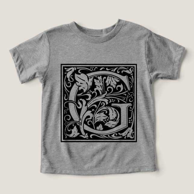 Letra G Monograma Medieval Arte Nova (Design frontal)