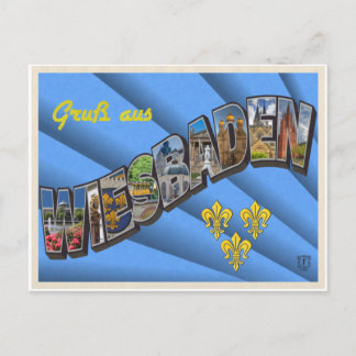 Letra grande com cartão postal Wiesbaden