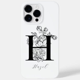 Letra H de Monograma Floral Botânico Nome    