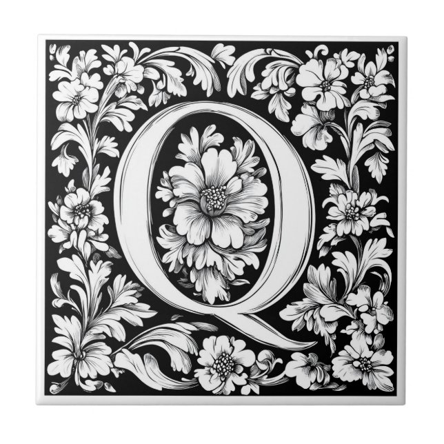 Letra iluminada medieval Q (Frente)