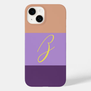 Letra inicial do bloco de cor indigo elegante mono