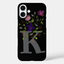 Letra inicial K + Design floral