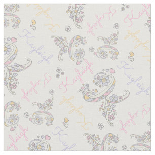 Letra inicial K Kayleigh tecido de nome personaliz