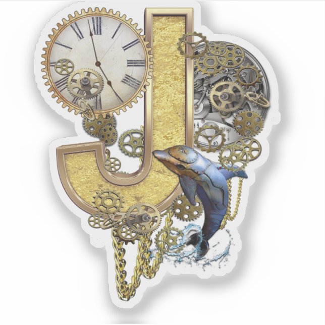 Letra J Aniversário do adesivo de personalização (Frente)