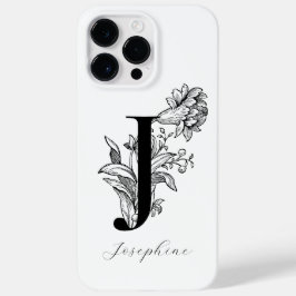 Letra J de Monograma Floral Botânico Nome     