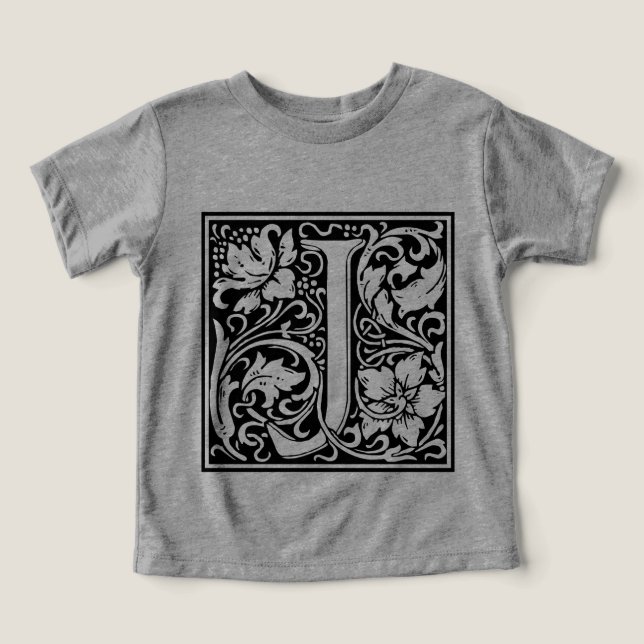 Letra J Monograma Medieval Arte Nova (Design frontal)