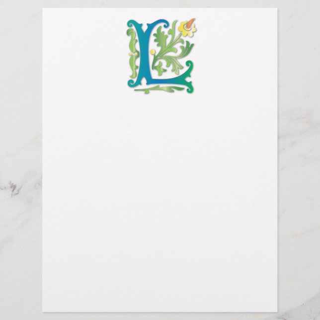 Letra L Monograma Fleur de lis (Frente)