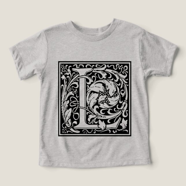 Letra L Monograma Medieval Arte Nova (Design frontal)