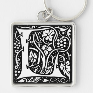 Letra 'L' William Morris Design - Chaveiro