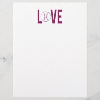 Letra Love Baseball Head