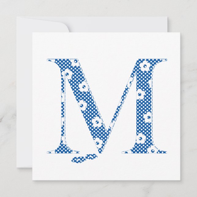 Letra M (azul) do padrão da flor (Frente)
